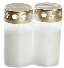Lumignons funéraires Lot de 2 (Couleur: Blanc, Dimensions: ø: 6.0 cm x H: 12.0 cm)