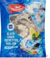 Pelican ASC Crevettes Black Tiger Tail-on, crues, king size