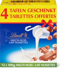 Lindt Plaque de chocolat Lait-noisettes
