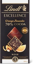 Lindt Excellence Plaque de chocolat Orange Amandes 70% Cacao