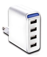 Chargeur USB 4-fois 4.8A AC avec LED blanc