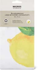 Linge de cuisine en lot de 2, cognac