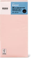 K&C serviettes rose claire1/8pliage