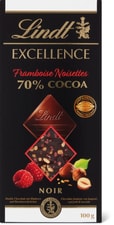 Lindt Excellence Plaque de chocolat Framboise Noisettes 70% Cacao