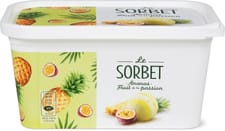 Glace en bac Sorbet ananas et fruit de la passion