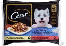 Cesar Senior Terrines en gelée au bœuf, au poulet et au riz
