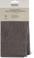Linges de cuisine en lot de 2, gris (Couleur: Grau)