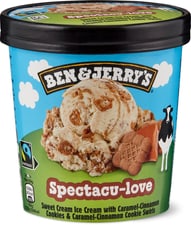 Ben & Jerry's Fairtrade Glace en bac Spectacu-Love sweet cream with caramel cinnamon cookies