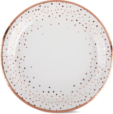 Assiettes en carton points or rosé