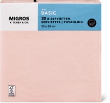 K&C serviettes rose claire 33x33