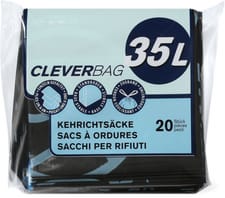 Sacs poubelle Cleverbag, pliés, 35 l