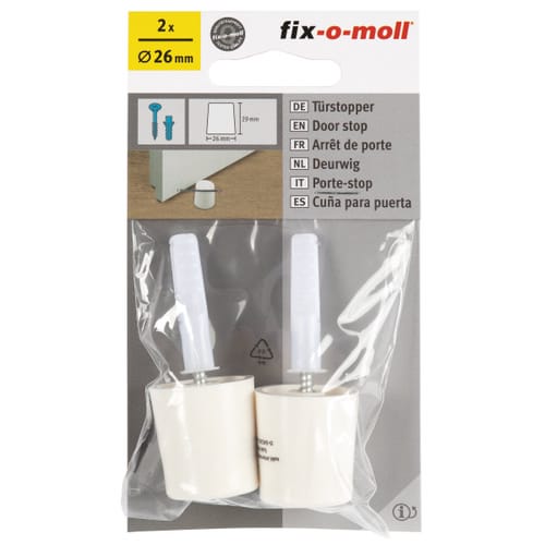 M_TÜRSTOPPER SCHRAUBE/DÜBEL WEISS Ø26MM