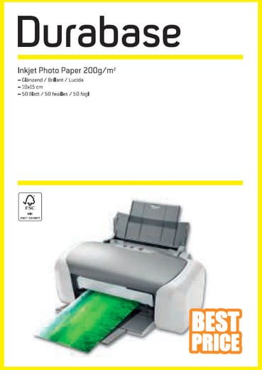Bot Snor Inferieur Durabase Inkjet Photo Paper 10x15 180g/m2 Fotopapier | Online Supermarket |  Migros Grocery by Smood