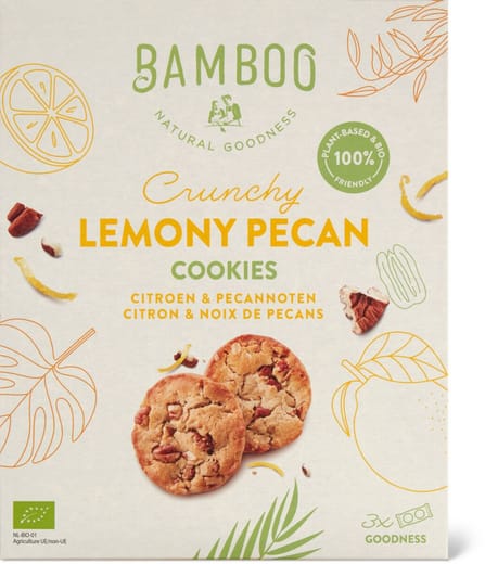 Bamboo-Goodness Lemony pecan cookies