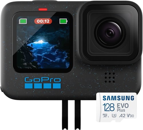 GoPro HERO 12 Black Accessory Hard Bundle + 128 GB microSDXC
