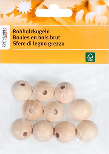 Legna Creativa Sfere di legno grezzo FSC® Ø10mm 35p Palline di legno -  comprare da Do it + Garden Migros