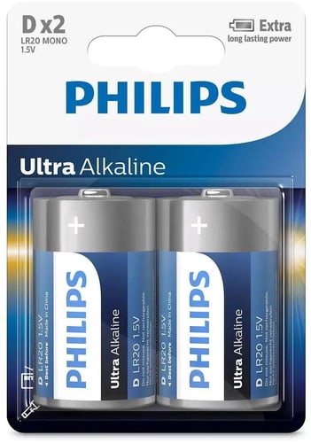 Philips Power Alcaline LR20 Mono D pile 2 pièces Philips