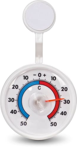 Hama Thermomètre de fenêtre, rond, analogique Thermomètre et
