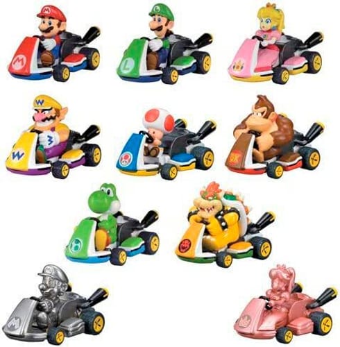 Tomy Nintendo : Véhicules Mario Kart avec figurines à moteur