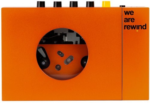 we are rewind Serge orange lettore cassette audio arancione