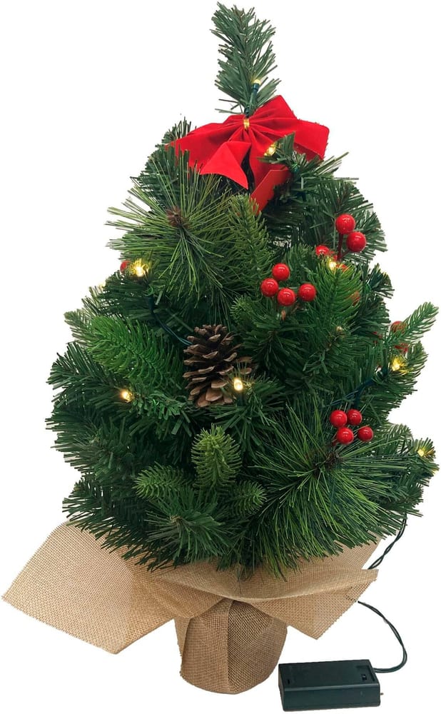 LED Weihnachtsbaum mit Jute-Topf 15 LED warmweiss, DM: 25cm, H 50cm Weihnachtsbaum Dameco 785302444469 Bild Nr. 1