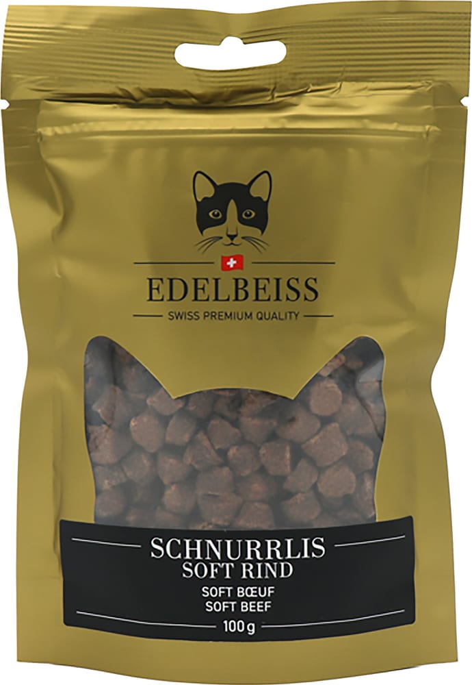 Schnurrlis Soft bœuf, 0.1 kg Friandises pour chat Edelbeiss Gold 658346900000 Photo no. 1