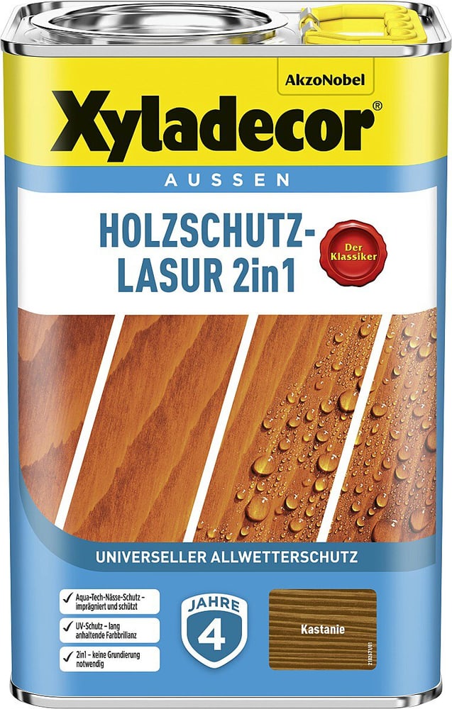 Holzschutz-Lasur Kastanie 4 L Holzlasur XYLADECOR 661516700000 Bild Nr. 1