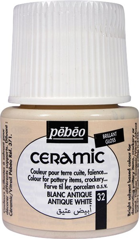 Peinture pour céramique Ceramic PÉBÉO Peinture céramique Pebeo 663510003200 Couleur Blanc Antique Photo no. 1
