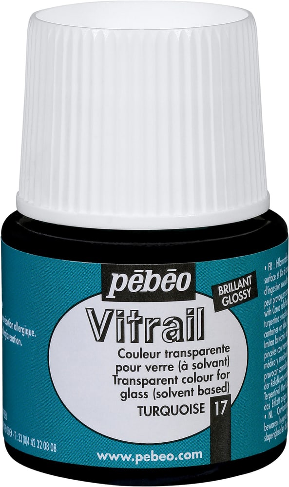 Pébéo Vitrail glossy turquoise 17 Colore del vetro Pebeo 663506101700 Colore Turchese N. figura 1