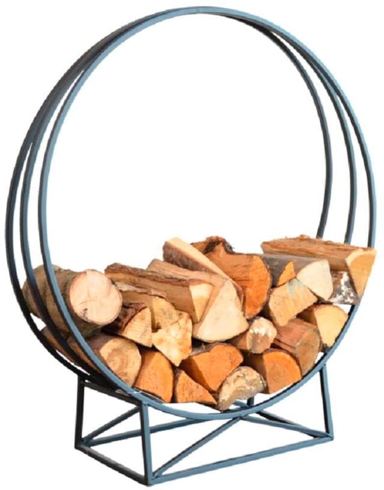 Mensola di legno rotonda, ferro Scaffale per la legna Esschert Design 785300178216 N. figura 1