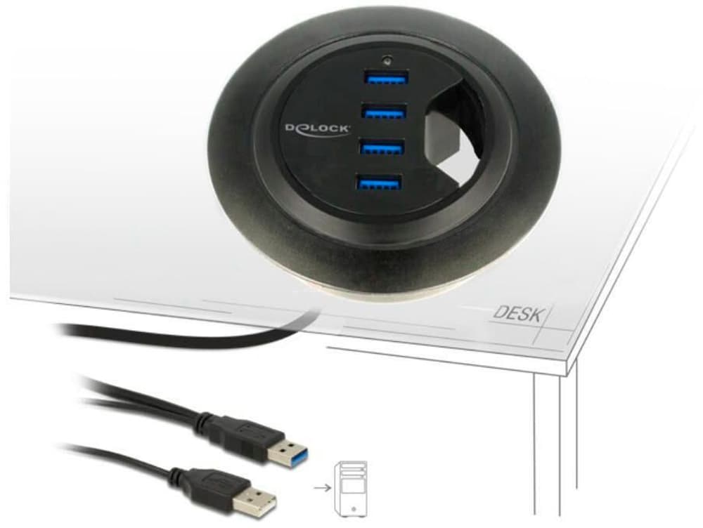 Tisch-Hub USB 3.0 USB-Hub & Dockingstation DeLock 785302404521 Bild Nr. 1