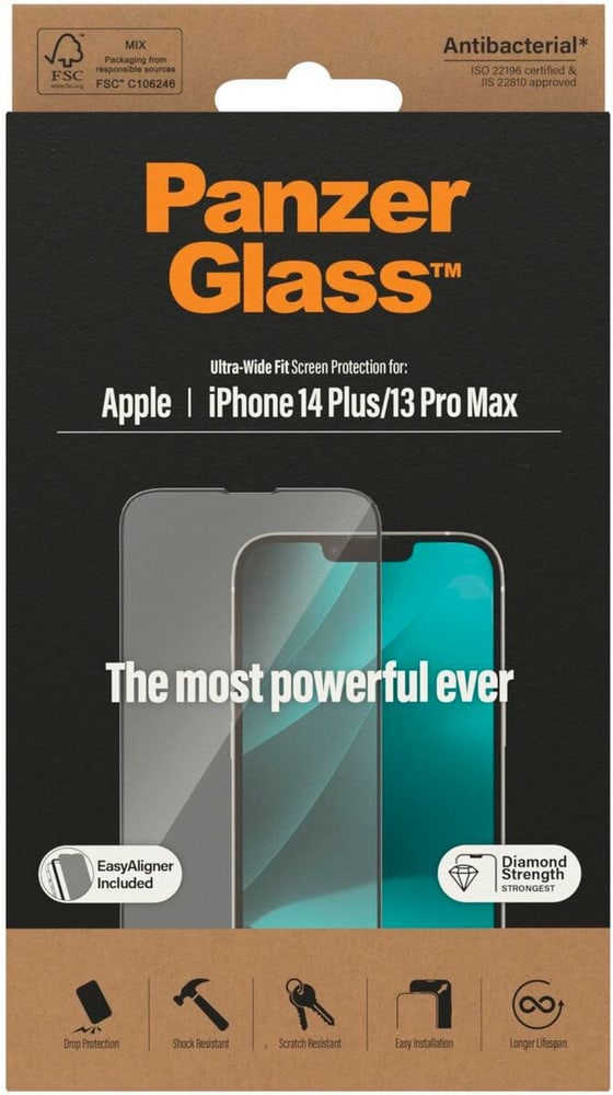 Ultra Wide Fit iPhone 13 Pro Max/14 Plus Smartphone Schutzfolie Panzerglass 785302422948 Bild Nr. 1
