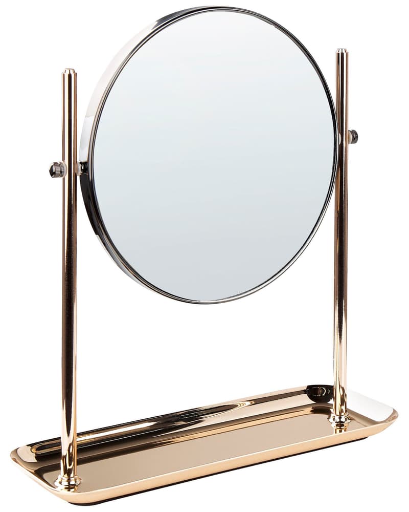 Specchio da trucco oro  20 cm FINISTERE Specchio per make-up Beliani 669700118929 N. figura 1