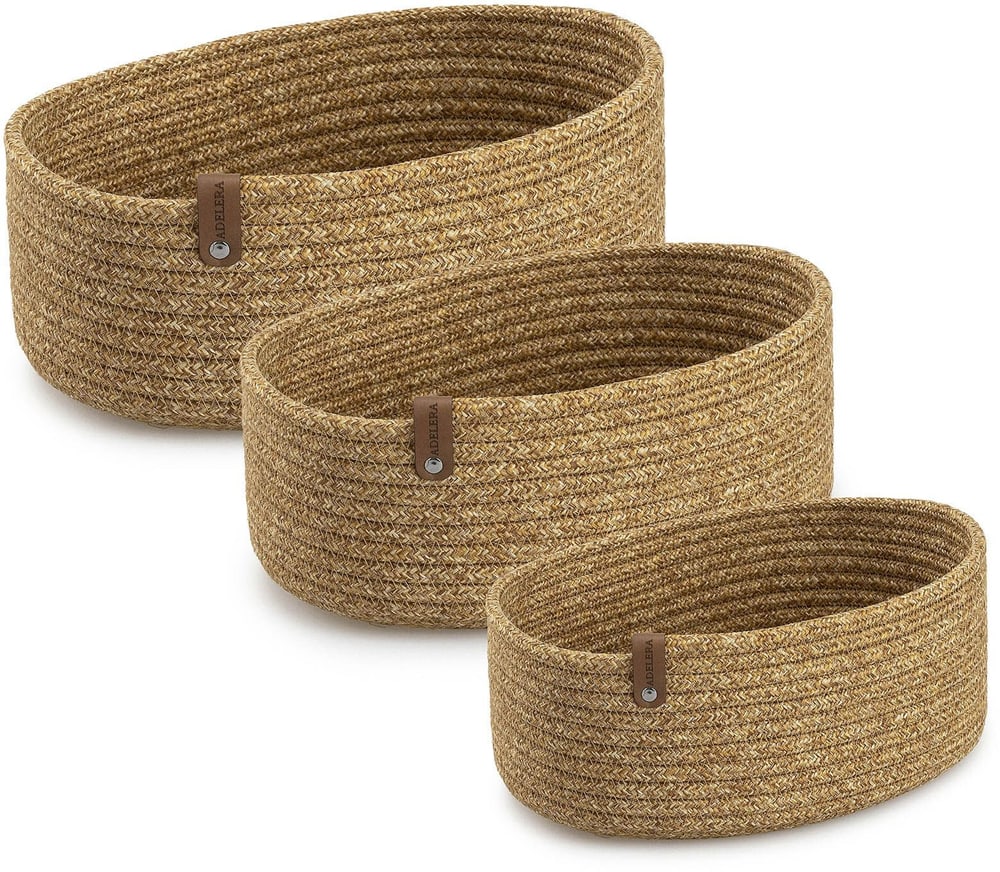 Lot de 3 paniers ovales en coton Panier 678080800000 Photo no. 1