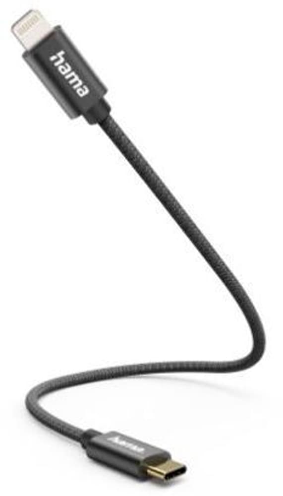 USB-C - Foudre, 0,2 m, Nylon, Noir Cavo di ricarica Hama 785300173296 N. figura 1