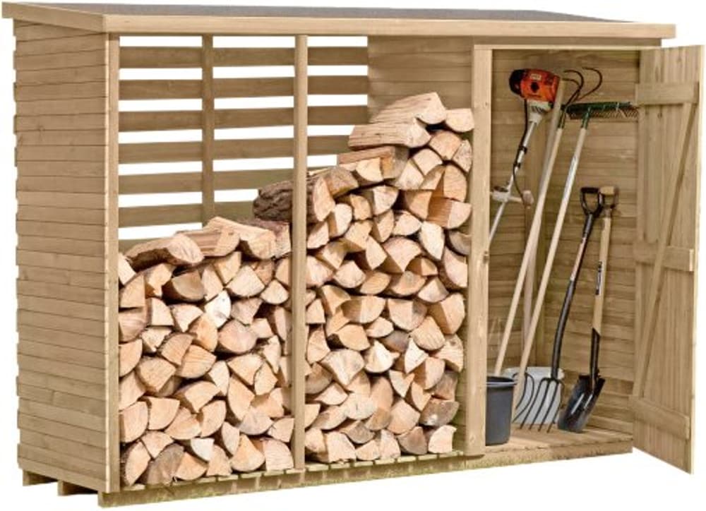 Armoire à outils avec étagère à bois de cheminée Armoire de jardin 647245200000 Photo no. 1