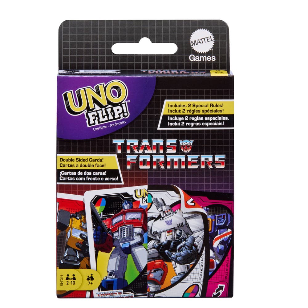 Uno Flip! HXJ49 Transformers Giochi di società Mattel Games 749065200000 N. figura 1