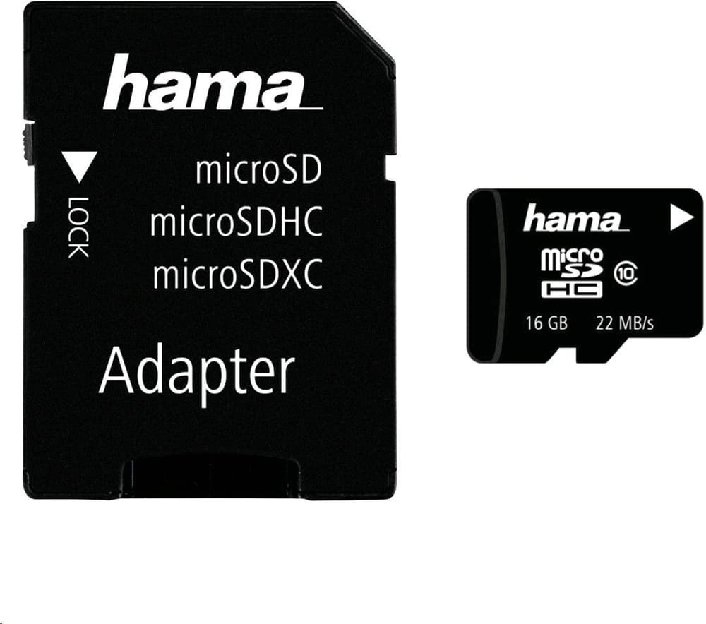 16GB Class 10 22MB / s + Adapter / Mobile Carte mémoire Hama 785300172188 Photo no. 1