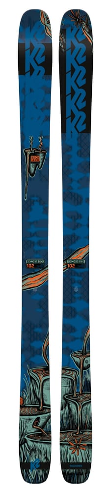 Reckoner 102 inkl. Griffon 13 ID GW Skis Freeskiing avec fixations K2 464321517722 Couleur bleu foncé Longueur 177 Photo no. 1