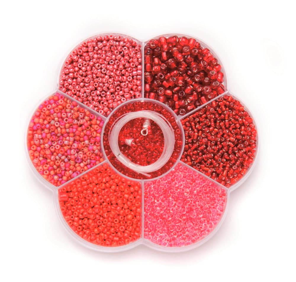 Mix de perles 9x10x2cm rouge Perles artisanales 608113100000 Photo no. 1