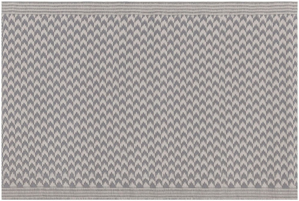 Outdoor Teppich grau 60 x 90 cm ZickZack-Muster Kurzflor MANGO Outdoorteppich Beliani 759195300000 Bild Nr. 1