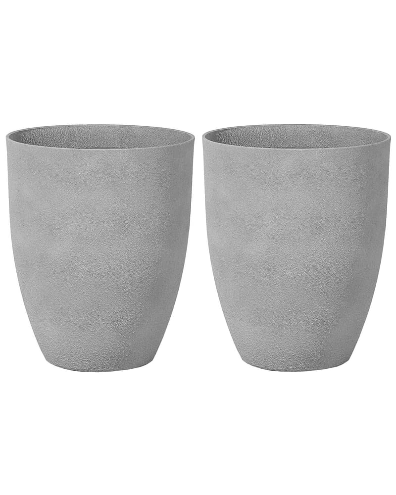 Set di 2 vasi grigio 43 x 43 x 52 cm CROTON Set di 2 vasi per piante Beliani 669700118149 N. figura 1