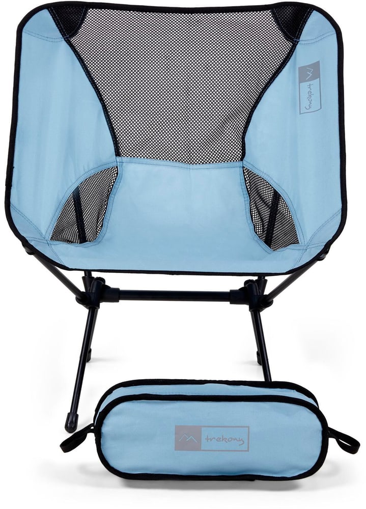 Chaise de camping Profond Bleu clair Acier Chaise de camping trekony 785302441149 Photo no. 1