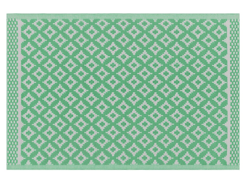 Tapis extérieur au motif géométrique vert clair 120 x 180 cm THANE Tapis de plein air Beliani 759196000000 Photo no. 1