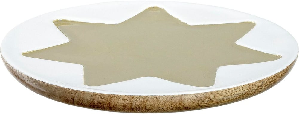 Servierteller Stern Candela 23cm 1 Stk., 23x2cm, weiss/gold, Mangoholz Servierplatte Leonardo 785302444490 Bild Nr. 1