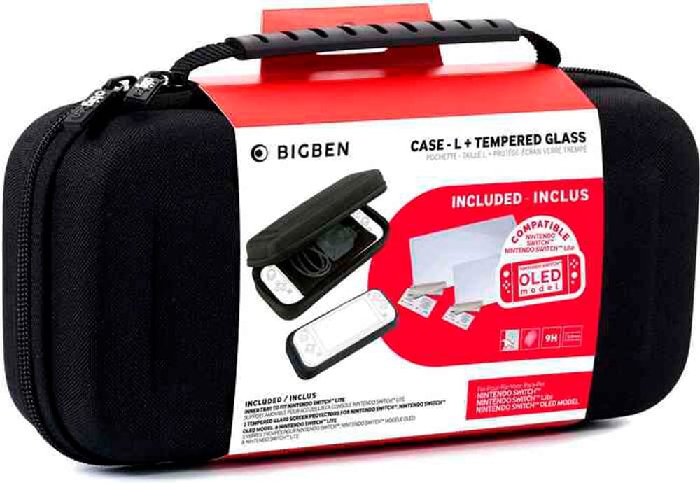 Case-L and Tempered Glass - Switch Pack II Pellicola protettiva per console di gioco Bigben 785302407672 N. figura 1