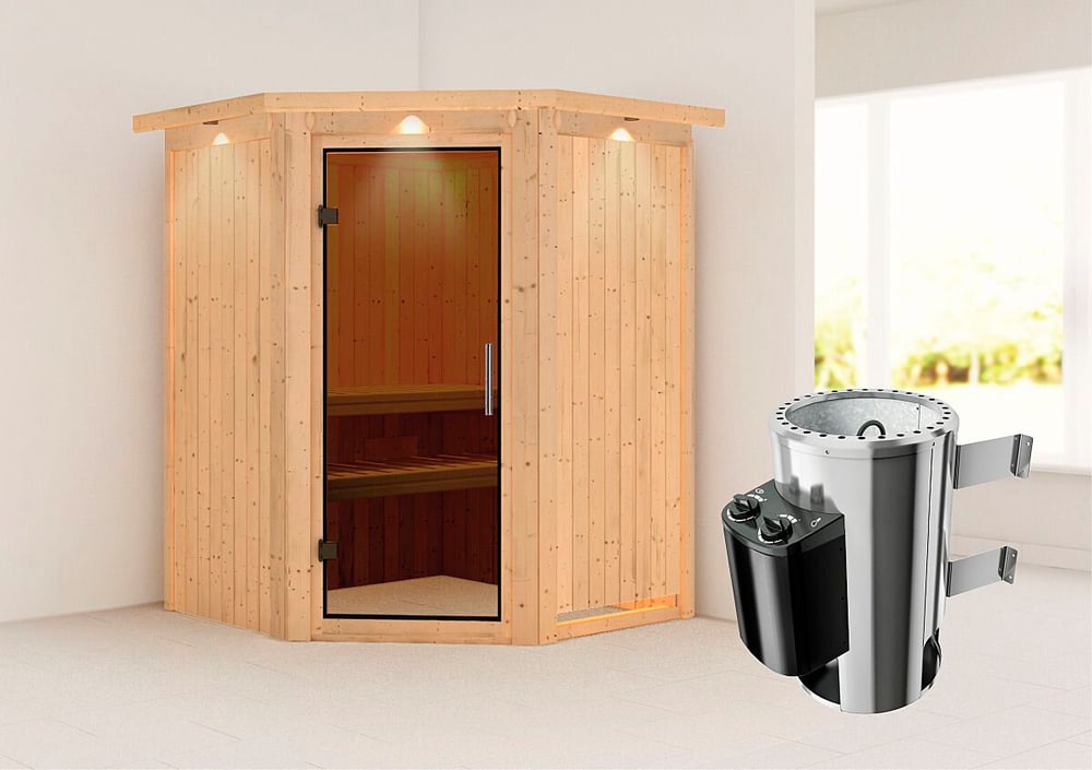 Sauna Nanja ingresso ad angolo, corona Sauna Karibu 647499500000 N. figura 1