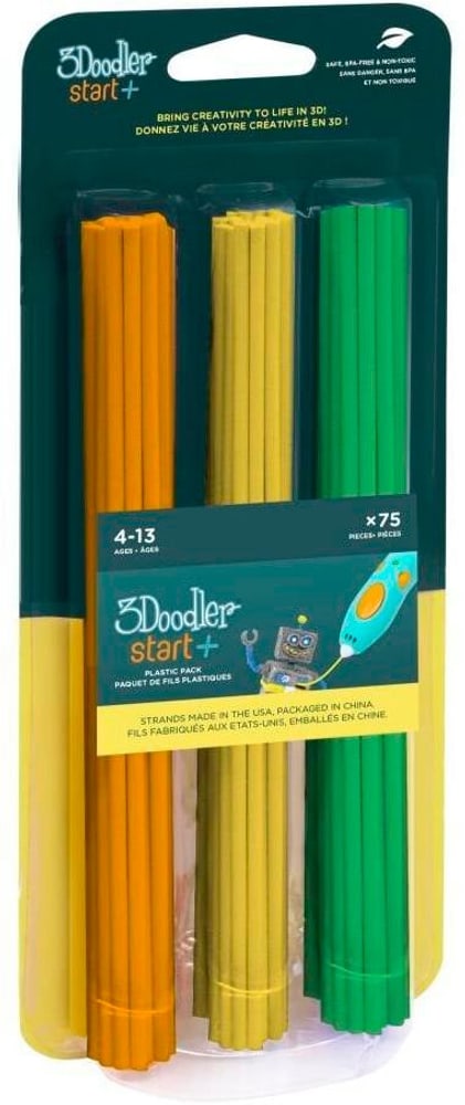 Filamento per penna 3D Start+ 75 pezzi, arancione, giallo, verde Penne 3D 3Doodler 785302426427 N. figura 1