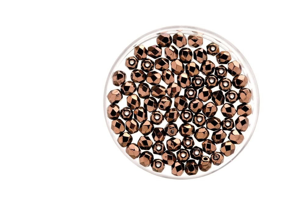 Perle en verre 4mm 100pcs cuivre Perles artisanales 608142100000 Photo no. 1
