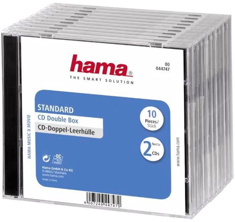 Boîtier CD standard double, lot de 10 Boîtier vide pour médias optiques Hama 785302422476 Photo no. 1